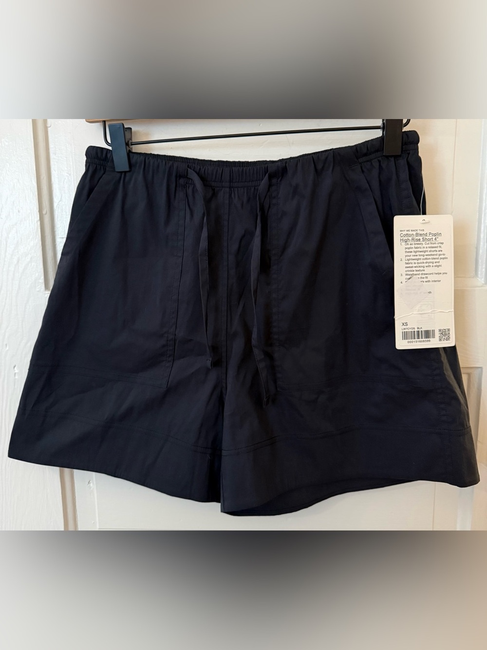 Lululemon Cotton-Blend Poplin High-Rise Short 4" Black XS